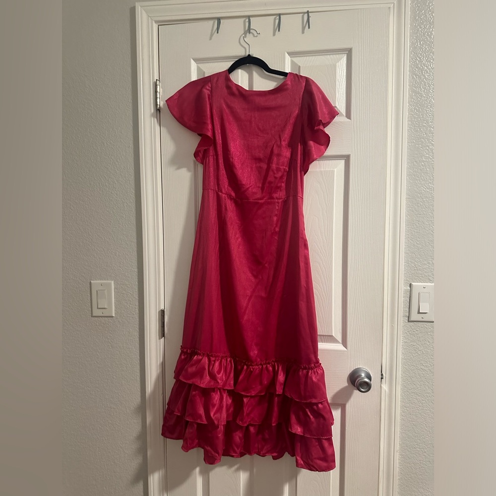 Rachel Parcell, pink satin dress